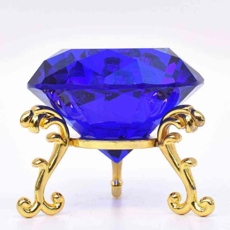 Clear Crystal diamond with base Shape Paperweight glass gem display Ornament Wedding Home Decoration Art Craft Material Gift 211101