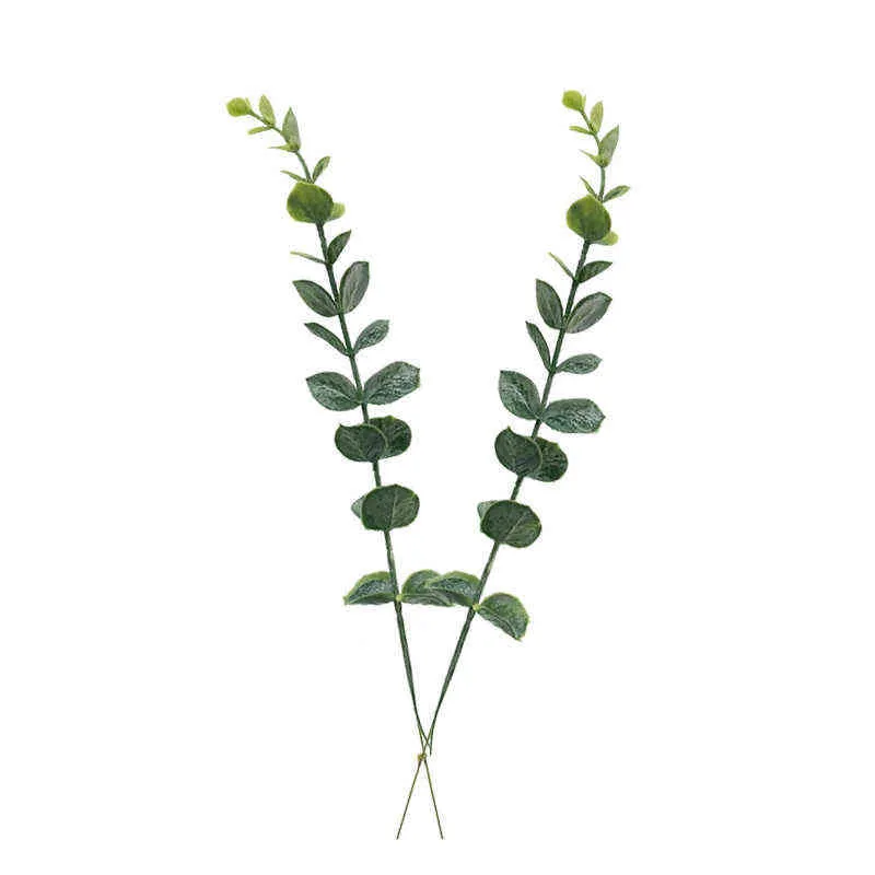 Artificielle Feuille D'eucalyptus Verdure Plantes Floral Accessoires Bouquet De Remplissage De Mariage Décoration De La Maison Faux Feuillage KB19 211104