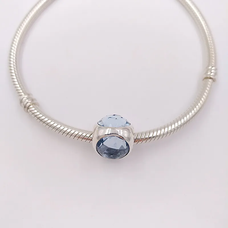 bedels voor sieraden maken kit Aqua Blue Hearts pandora 925 Sterling zilveren kristal armbanden vrouw meisje vrouwen bangle chain kraal hanger ketting verjaardagscadeaus