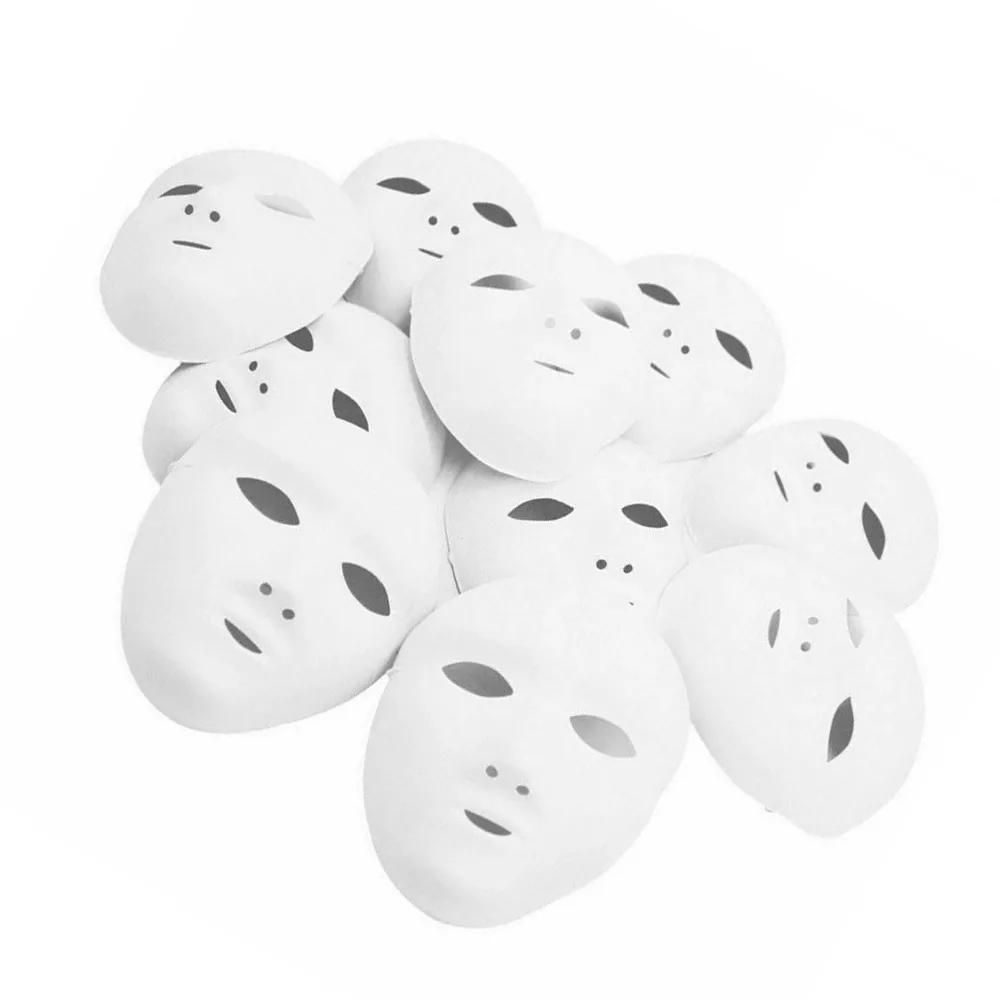 Blank Masks White DIY Halloween Costumes Cosplay For Masquerade Party Festival Accessories Decoration