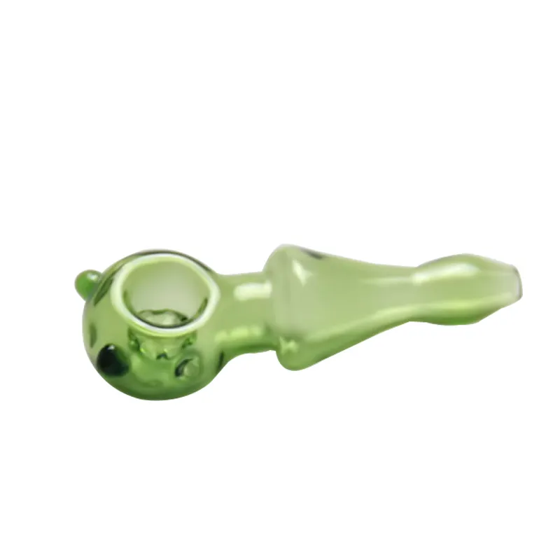 Two colors cute glass Spoon pipe hand thick smoking pipes