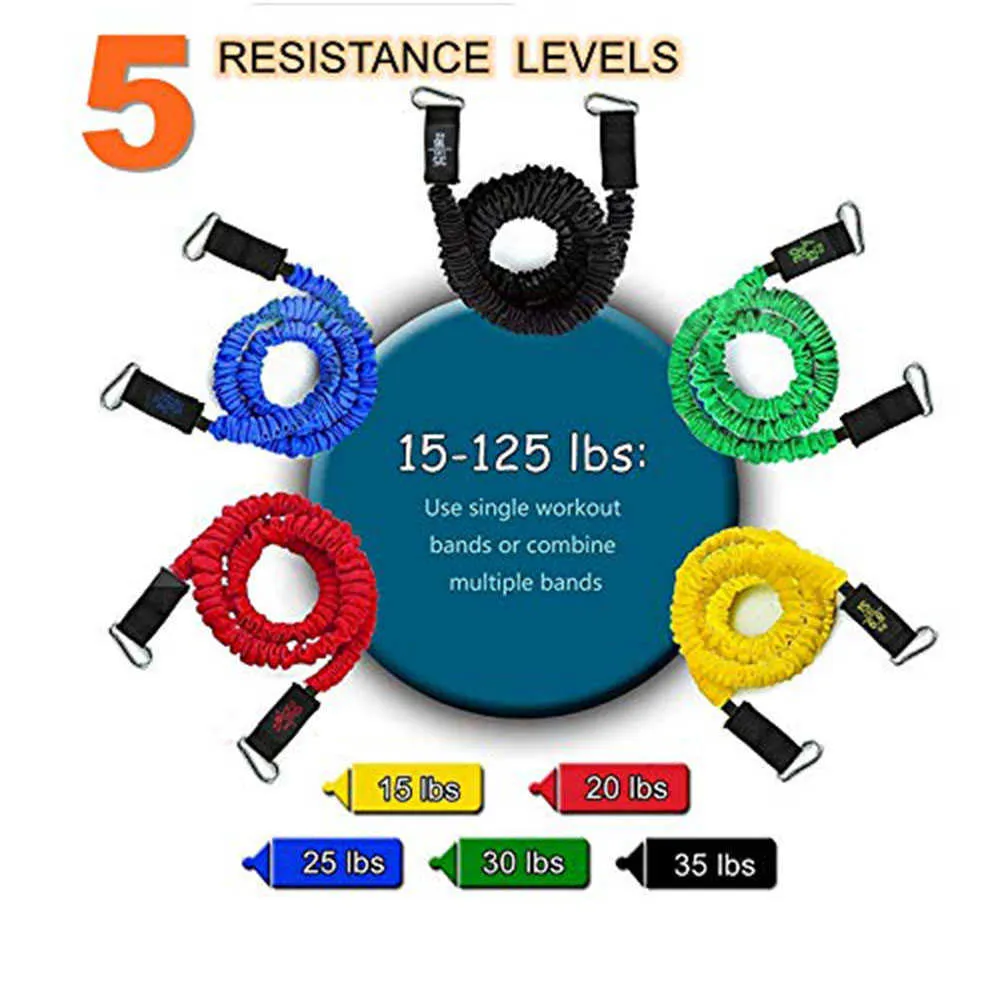 Gym Fitness Bandes de résistance Crossfit Set Workout Pull Corde Latex Tubes Yoga Exercice Pédale Corps Poitrine Développer Entraînement Musculaire H1026