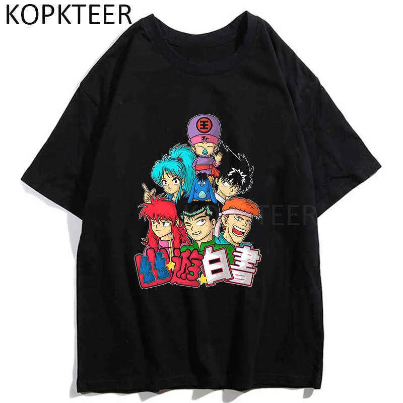 YOKO Kurama Yu Hakusho Anime T-Shirt 2021 Vintage Erkekler Kadın T Shirt Ulzzang Harajuku Yuvarlak Boyun Casual Grafik Tops Tee Y220208