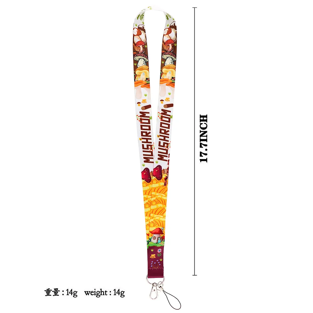 10 قطعة / الوحدة J2803 الكرتون الفطر المفاتيح مفاتيح شارة معرف الهاتف المحمول حبل الاطفال الهدايا الحبل مع غطاء حامل البطاقة