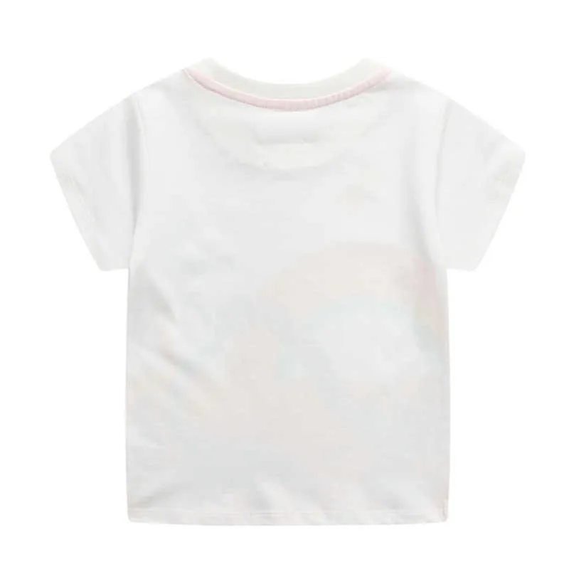 Saut mètres animaux bébé t-shirts pour garçons filles été t-shirts coton enfants vêtements rayure requins hauts 210529