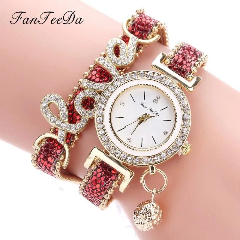 Mode Frauen Uhren Blume Diamant Wrap Um Quarz Armbanduhr Weibliche Uhr Armbanduhren308l