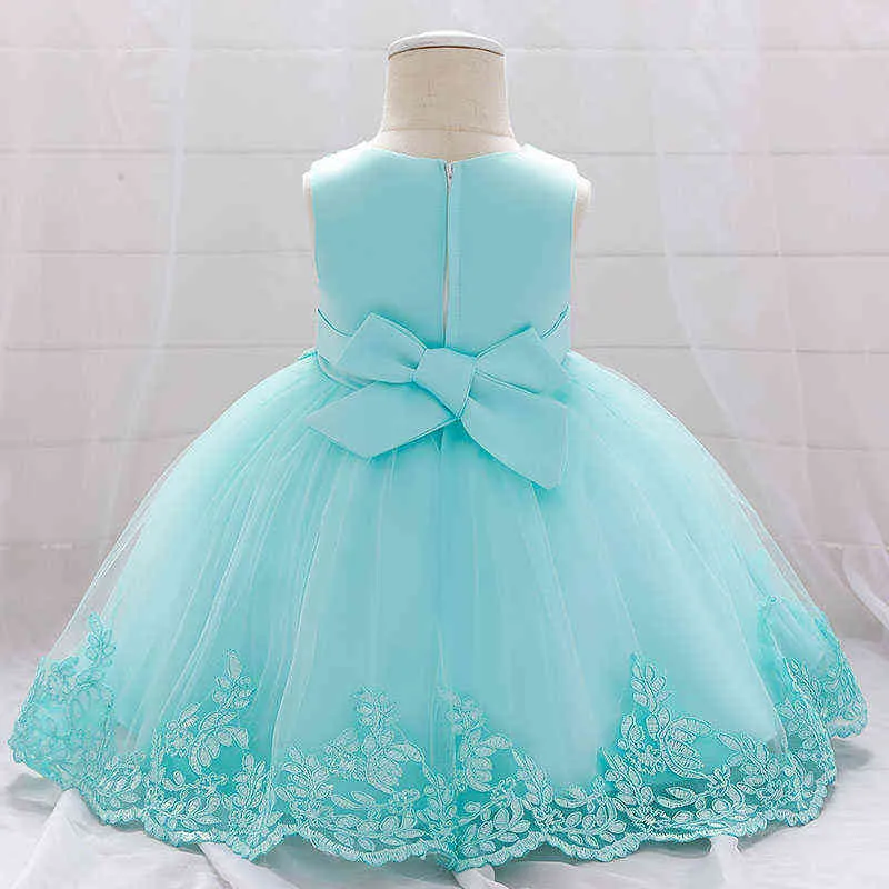 2020 Summer Baby Girl Robe Première robe d'anniversaire pour les vêtements de fille Fleur de fleurs robe princesse robe de baptême robes de baptême de 3-24 mois G1129