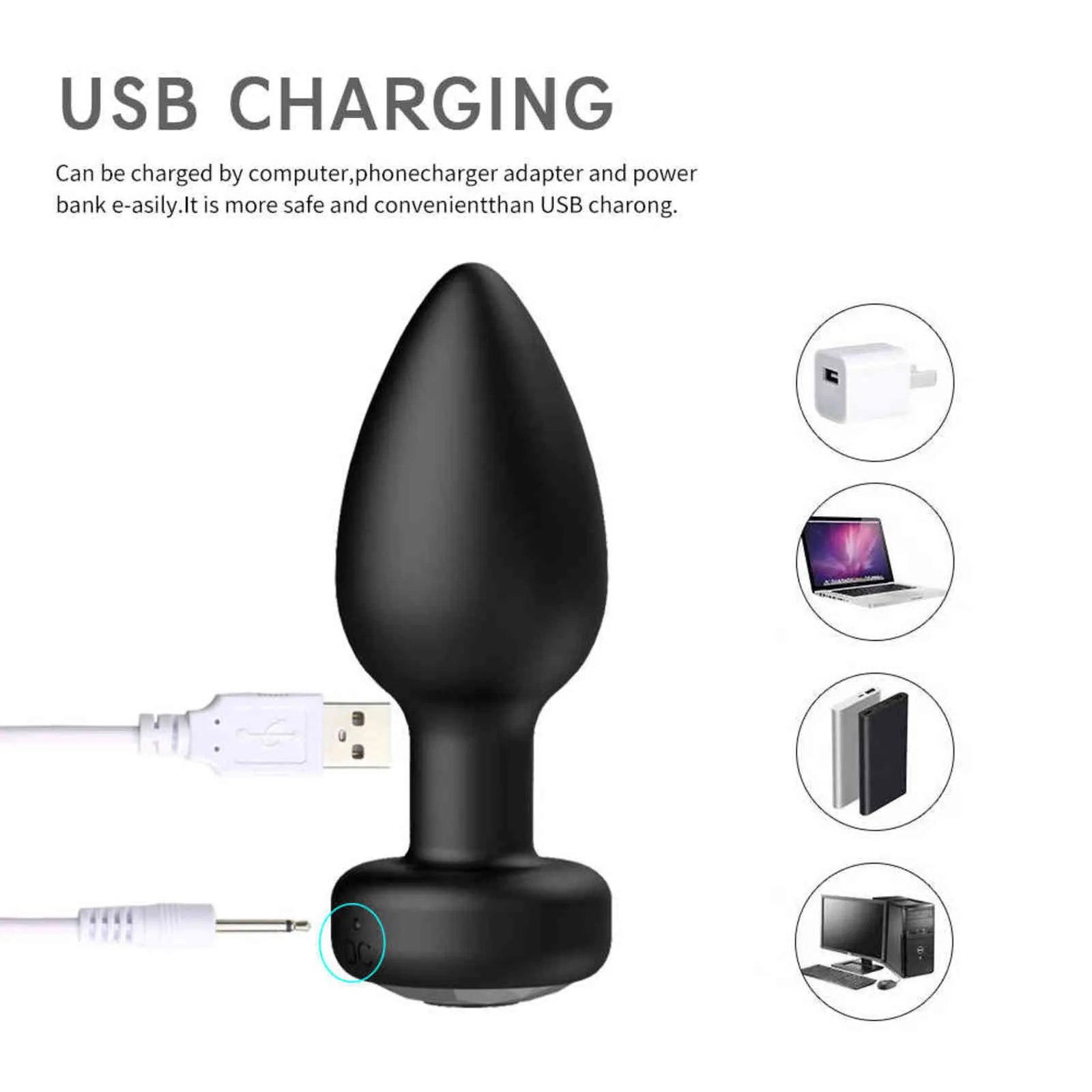 NXY Vibrators Male Prostate Massager Vibrator Anal Plug Vigina Stimulator Masturbators Romote Tail Butt Sex Toys For Men/Women Dildos 1119