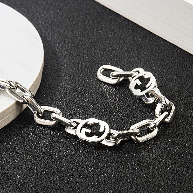 Bracelet en argent sterling 925 populaire européen, bracelet de couple pour hommes et femmes, à la mode, 303r