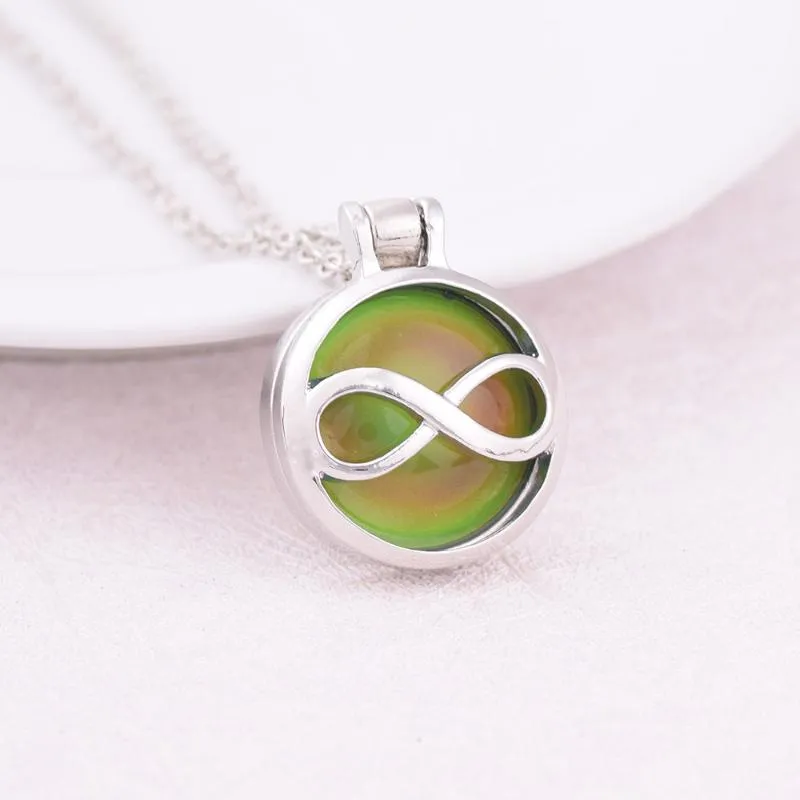 VisionMood Openable Infinity 2 In 1 Pendant Choker Mood Necklace Temperature Change Color Feeling Emotional Woman Necklaces2953