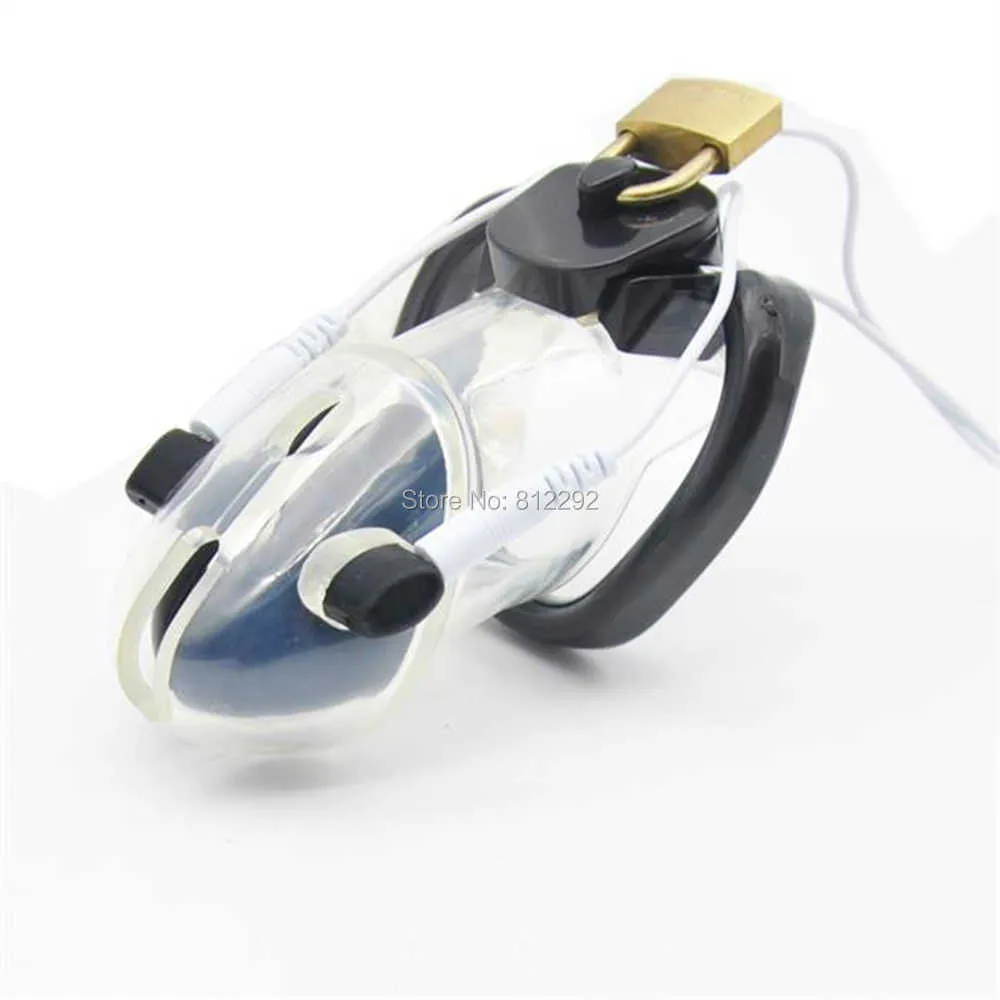 Electro Lockdown Esteverm Male Casty Cage Adulto Sexo Jogar Penis Lock Electro Choque Galo Gaiola Sexo Brinquedos Para Homens 4 Cores Para Escolher P0826