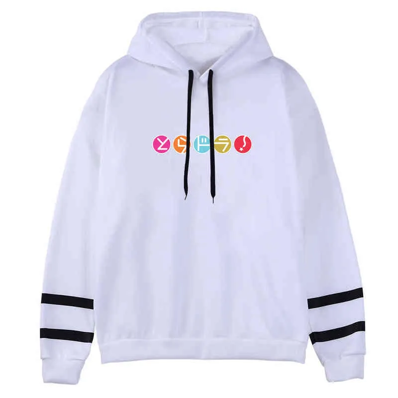 Toradora Anime Hoodies Fashion Sweatshirts for Man Autumn Spring Fleece Pullover Hoody 2021 Long Sleeve Stripe Cuffs Streetwear H1227