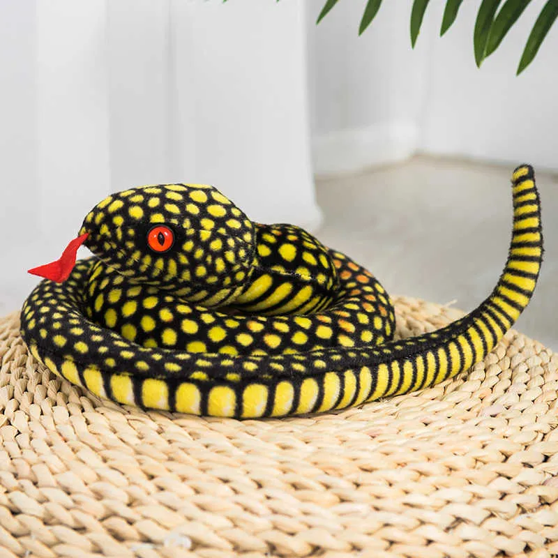 Adorável simulação snake pelúcia brinquedos gigante cobra cobra animais pitão moda suave bonecas bithday presentes infantis brinquedos para casa decoração home h0824