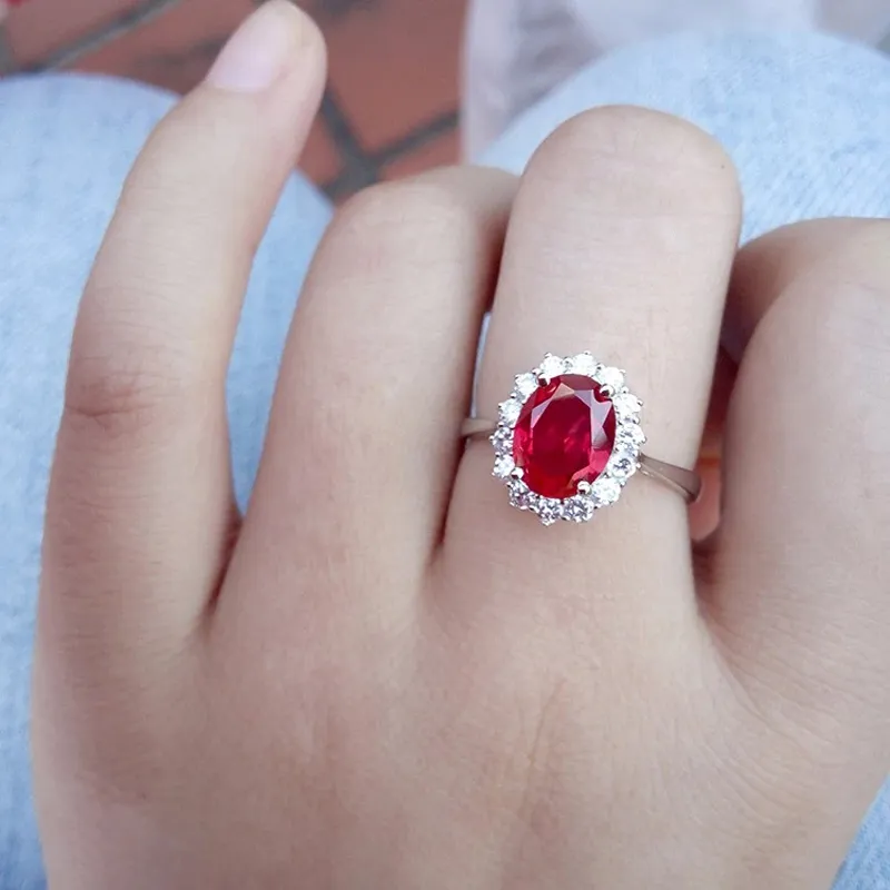 Кольца принцессы Дианы Уильям Кейт с сапфиром, изумрудом и рубином, драгоценные камни для женщин, свадебные ювелирные изделия, кольцо из стерлингового серебра 925 пробы298y