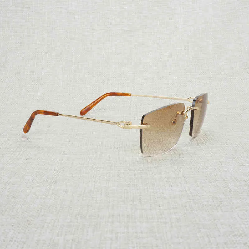 2024 Top designers 20% rabatt på lyxdesigner solglasögon vintage rimlösa män kvinnor metall ram fyrkantiga glasögon nyanser oculos gafas för utomhusklubb tillbehör 011b