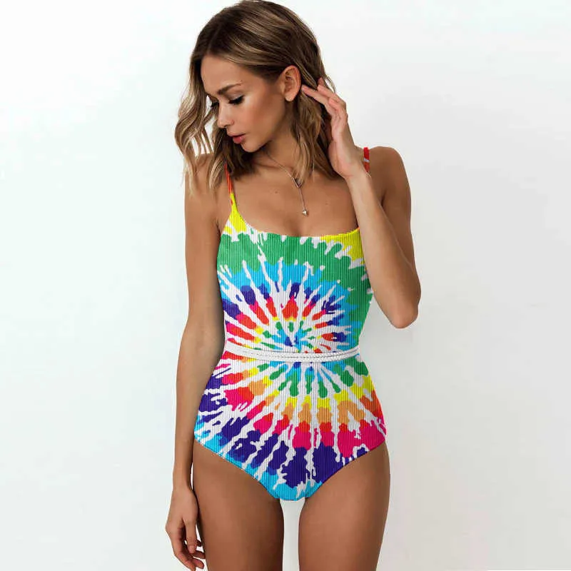 Wysoka talia kostium kąpielowy damski strój kąpielowy Body pływanie kąpielowe TRIKINI Plus Size Swimwear Monokini 210611