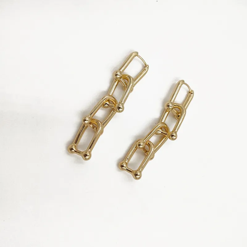 Rongho Vintage Metal Bamboo Earring for Women Gothic Jewelry Gold Link Chain Earring 펜던트 Femme 구리 브랜드 Brincos 20197737670