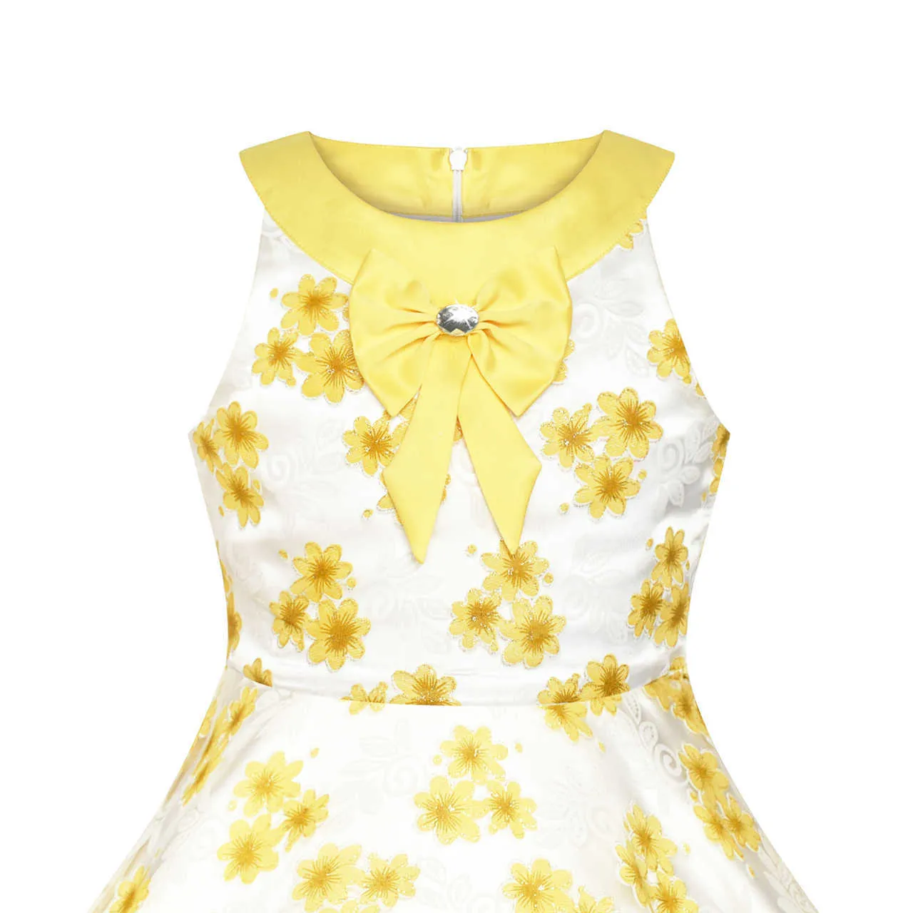 Fleur filles robe jaune demoiselle d'honneur Pageant mariage fête 2020 été princesse robes enfants vêtements robe d'été Vestidos carnaval Q0716