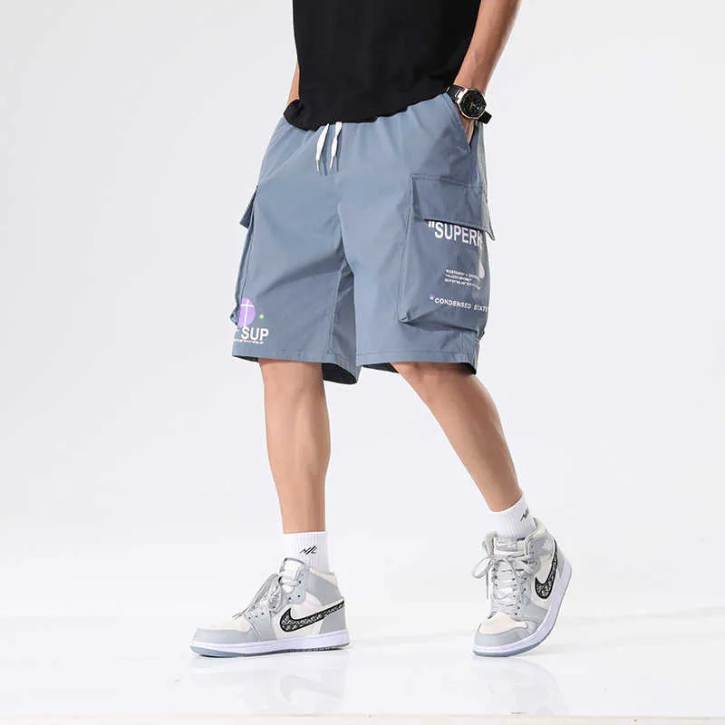 Summer Cargo Spodenki Mężczyźni Multi-Pockets Hip Hop Streetwear Baggy Jogger Mężczyzna Casual Beach Plus Size 8XL 210712
