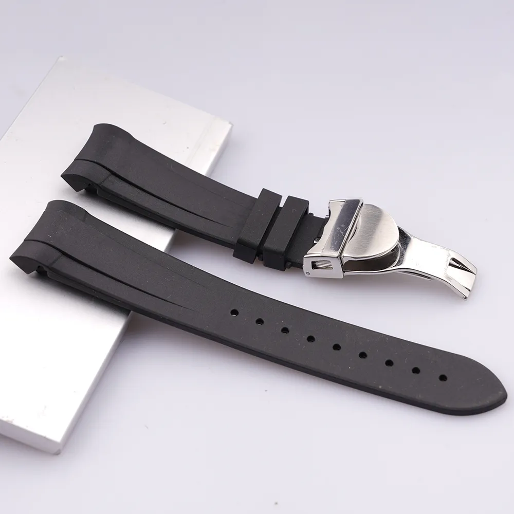 22 mm gebogenes Ende Silikonkautschuk Uhrenarmband Armbänder für Black Bay250n