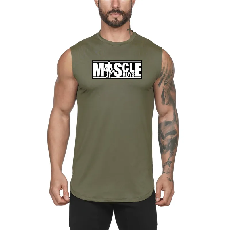 Muscleguys Bodybuilding Débardeur Hommes Serré Gym Vêtements Fitness Tanktop Singlet Compression Chemise Sans Manches Gilet D'entraînement 210421