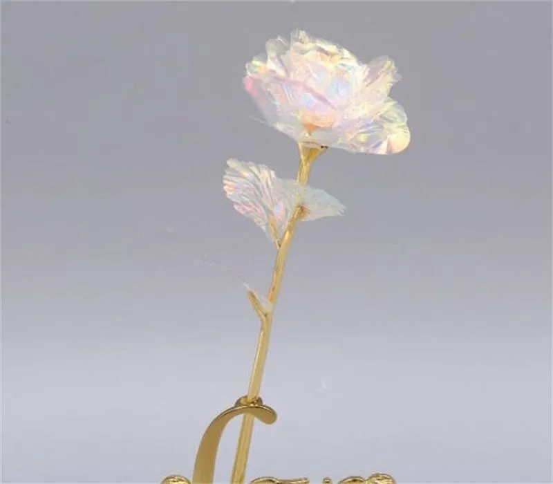 Fleur de Rose en feuille d'or 24K, LED lumineuse, galaxie, cadeau de fête des mères, de saint-valentin, boîte cadeau à la mode