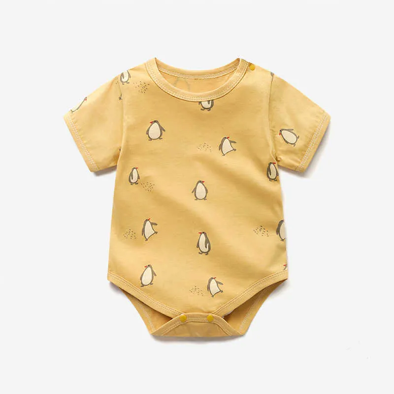 Bear Leader Toddler Baby Cartoon Print Rompers Fashion Summer Born Casual Bodysuits Infant Sweet Kläder för 0-2Y 210708