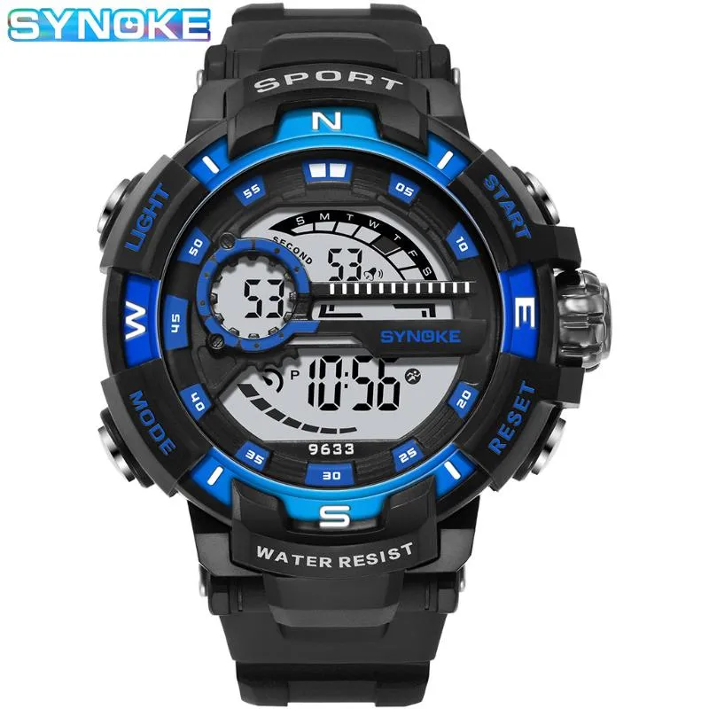 Mens Digital Watch Sport Wrist Watches Men 5bar Waterproof Electronic Clock Male G Military Style LED Reloj Hombre 9633 Wristwatches 287W