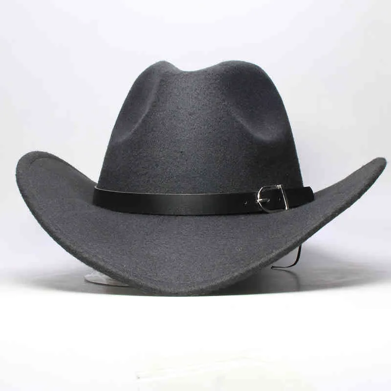 Luckylianji jongens meisje brede rand land western lederen band hoed fedora trilby wol vilt jazz chapeu cowboy cap voor kinderen