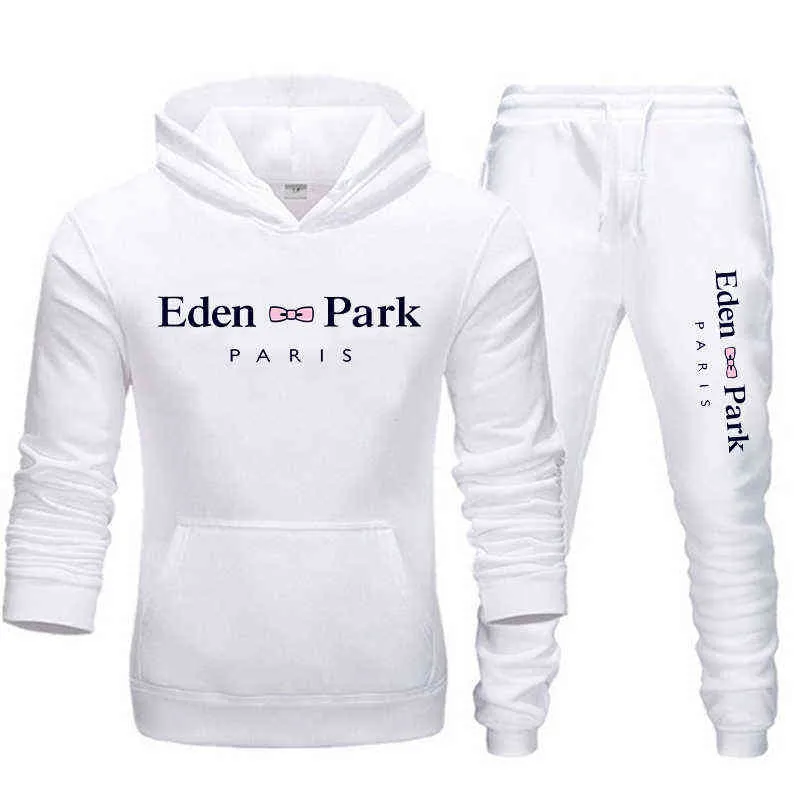 Ensemble 2 pièces imprimé Eden pour homme, sweat à capuche, pantalon de survêtement, décontracté, chemise de sport, marque, vêtements de sport, taille 2021, hiver, S-4253q