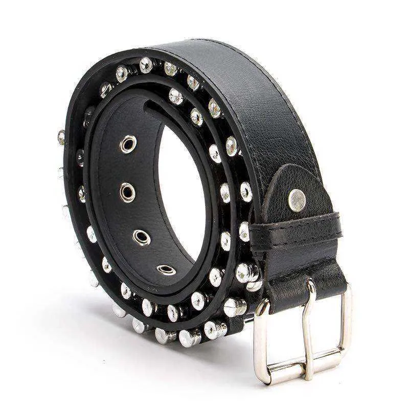 Huobao NOUVELLE BULLET PUNK BULLETS Men Hip Hop Rivet Belt Male Pu Leather Rock Motorcycle de moto