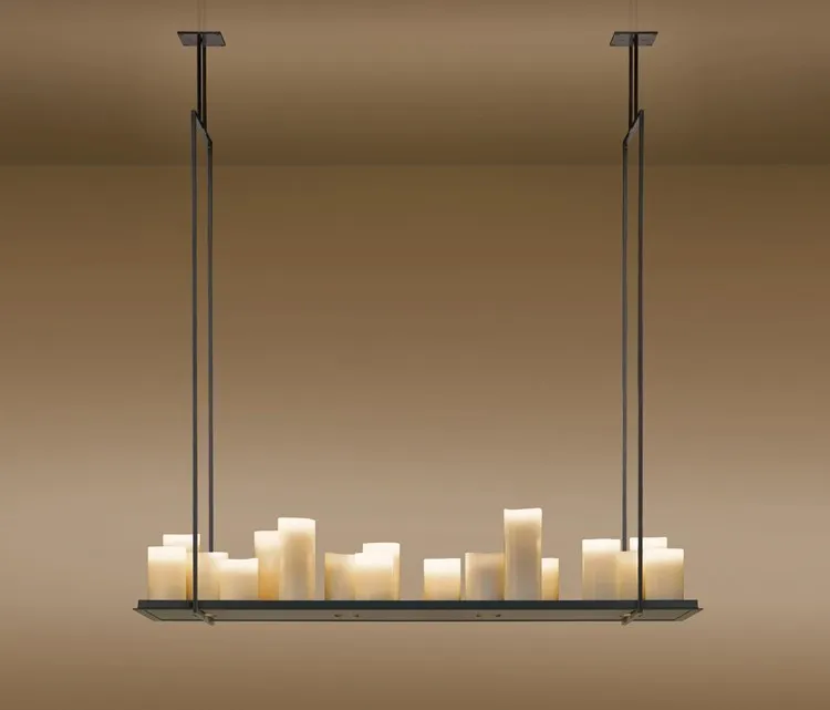 Nachbildung von Kevin Reilly Altar-Pendelleuchte, LED-Kerzen-Kronleuchter, Vintage-Licht, Retro-Metallhalterung, Fernbedienung, Hängeleuchte 3524