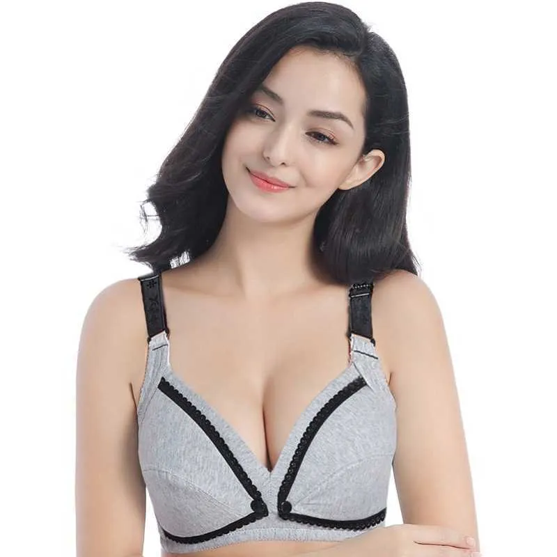 Reggiseno di maternità allattamento al seno senza ferretto Abbigliamento in cotone Reggiseno allattamento al seno donne incinte Gravidanza Seno Reggiseno dormire di grandi dimensioni Y0925