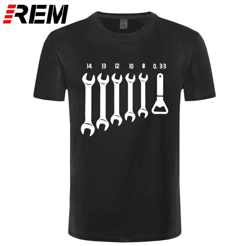 REM Винт гаечный ключ - механик футболки мужские машины фиксированные инженера хлопка тройник с коротким рукавом смешные футболки верхняя мужская одежда 220312