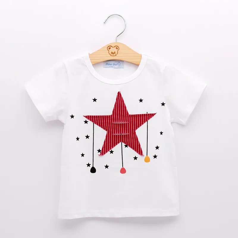 Çocuklar Giyim Erkek Setleri Karikatür Yıldız Tasarım T-shirt + Şort 2 adet Çocuklar 210515