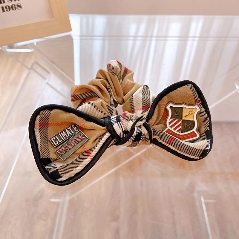 Koreaans ornament Dongdaemun Graceful Online Influencer Classic B Plaid Bow Headband Set Clip Hair Ring6301883