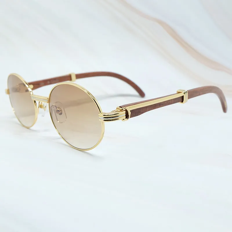 Houten Zonnebril Ronde Metalen Heren Accessoires Luxe Designer Carter Zonnebril Nieuwe Mode Decoratie Hele Eyewear2792