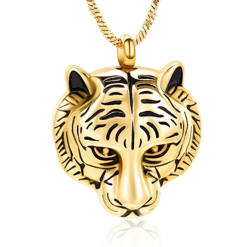 Anhänger Halsketten XJ002 Tiger Kopfdesign Haustierdekoration Schmuck - Gedenkten -Urn -Medaillon für tierische Asche Keepsake286Q