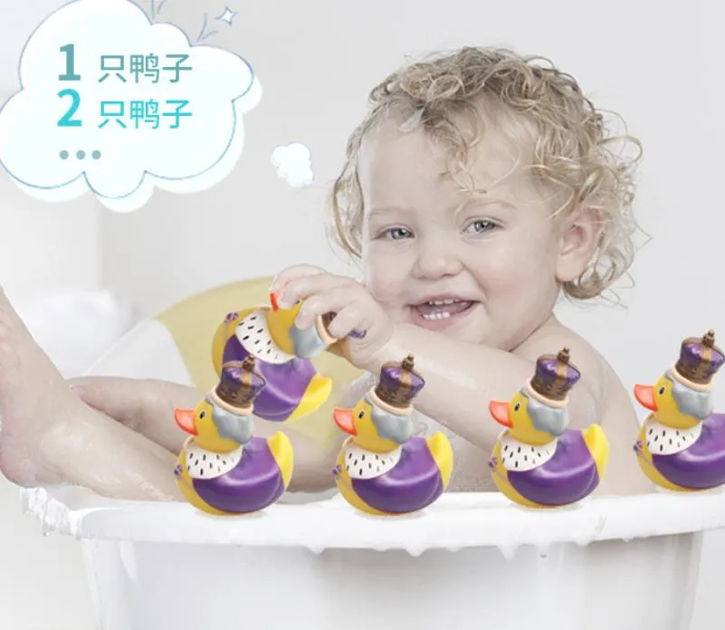 Barn bad anka leksak duschvatten flytande brittisk drottning gummi baby rolig leksaker nyhet gåva