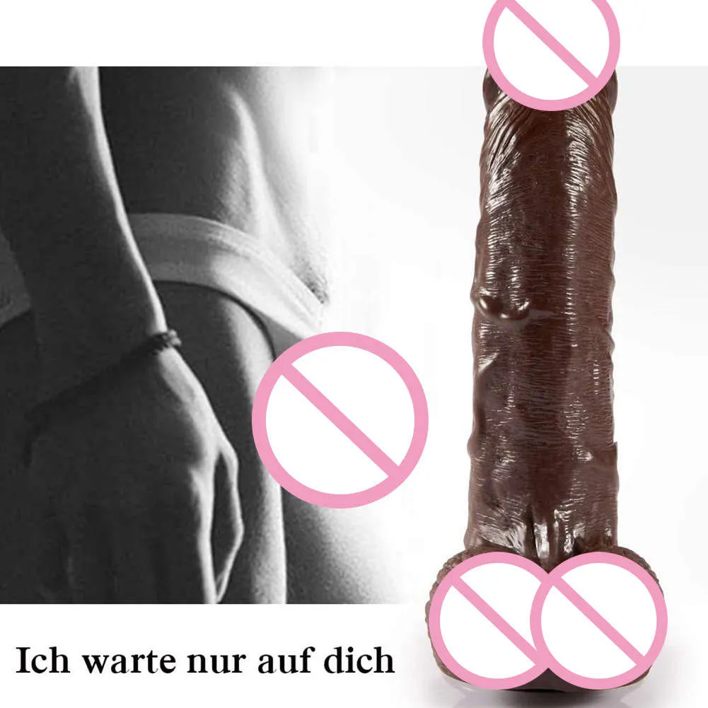 Erotischer großer realistischer Dildo für Frauen weicher schwarzer Penis mit Saugnäpft Cup Sex Spielzeug Frau Strapon Frau Masturbation32018024924