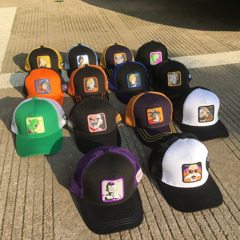 whole Newest Brand Anime 50 Styles Mesh Cap Cotton Baseball Cap For Men Women Hip Hop Trucker Sun Hat Gorras8379295