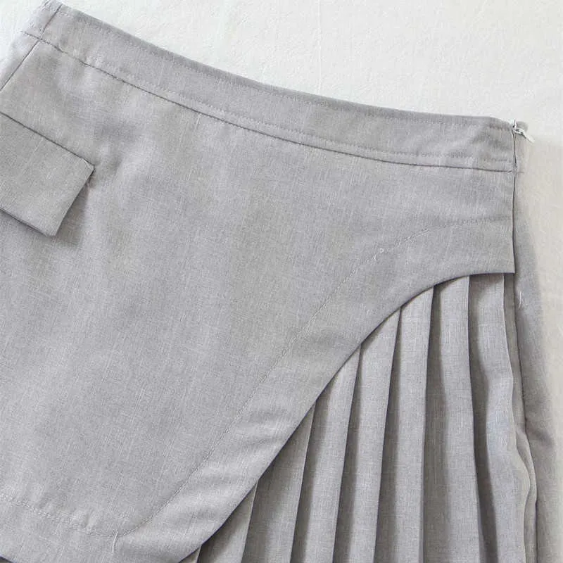 Puwd сладкие женщины пэчворк высокая талия юбка пружины-осень мода дамы тонкий винтажный женский широкий складки mini 210527