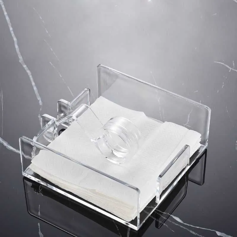 Square Clear Acrylcocktail Serviettenhalter Papier Serviette Spender Tissue Box Bar Caddy für Esstisch El Home Decor 2108186783256