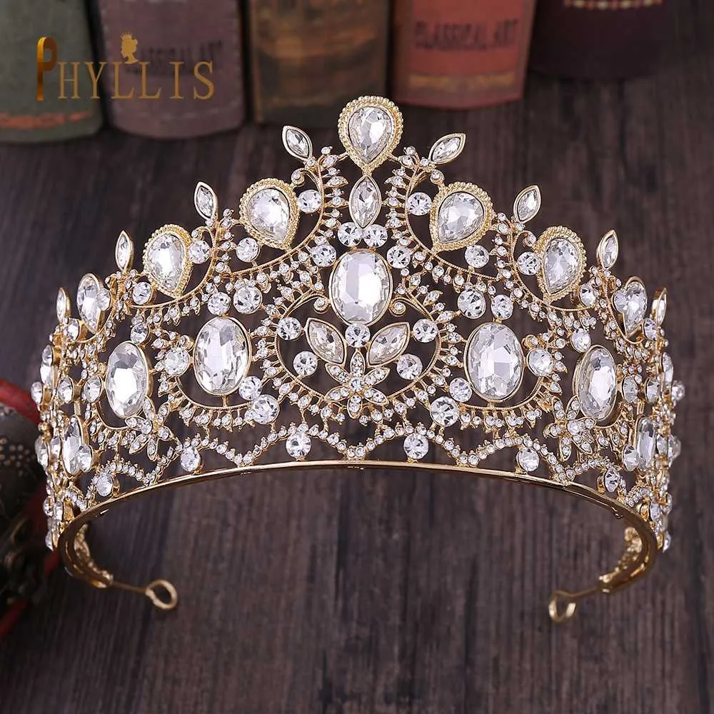 A44 Austrian Crystal Headband Bridal Crowns and Tiaras Royal Bridal Headwear Luxury Wedding Headpiece Women Hair Jewelry X0726
