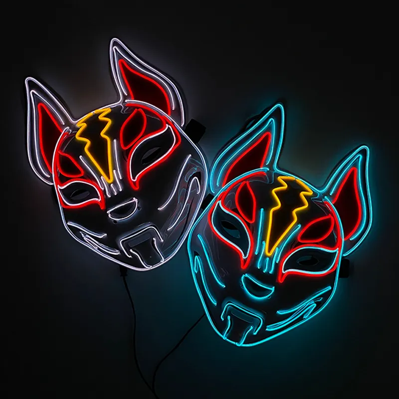 Accessori costumi Vendite calde Maschera LED Incandescente Maschera feste di Halloween Rave Carnival DJ Light Up Anime Cosplay P