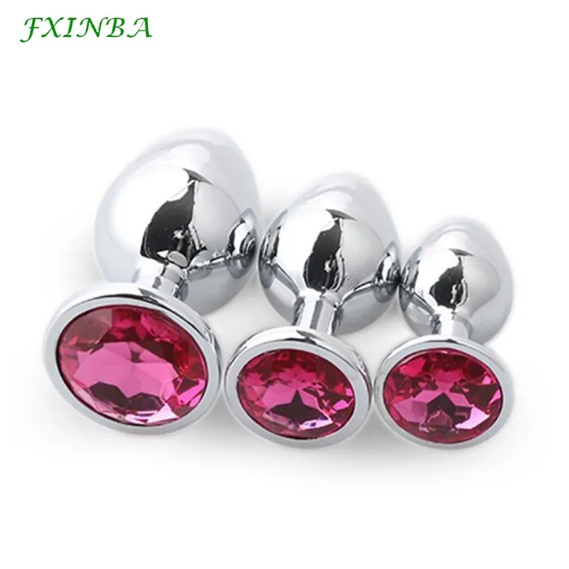 yutong FXINBA 3 Size Stainless Steel Anal Plug Metal Butt Large Set Waterproof Jewelry Beads Buttplug Adult Toys for Women Man2013014