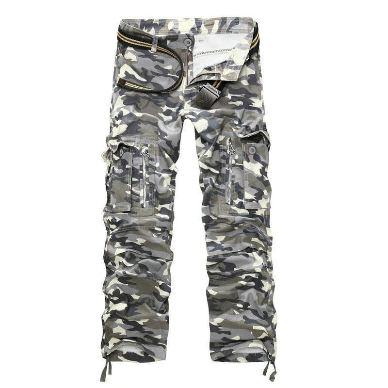 Lifenwenna Buona qualità Military CAMO Pantaloni cargo uomo Camouflage cotone allenamento da uomo pantaloni primavera autunno 210528