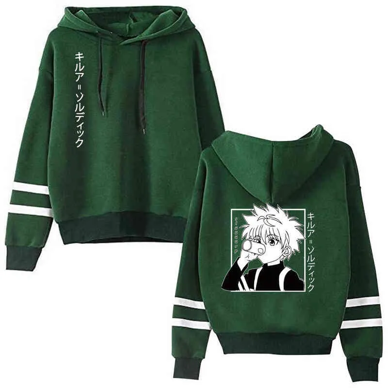 2021 Unisex Hunter X Hunter Harajuku Anime japonés impreso mujer Sudadera con capucha pareja Streetwear moda Casual sudadera abrigo H1227