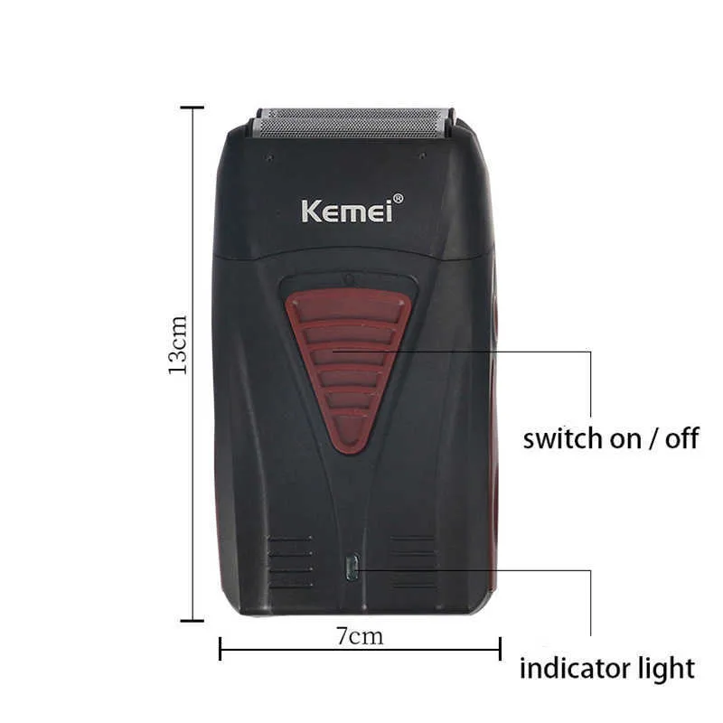 Kemei الكهربائية الحلاقة baldheaded اللاسلكي قابلة للشحن الحلاقة الحلاقة آلة الحلاقة الترددية التوأم net km-3381 p0817