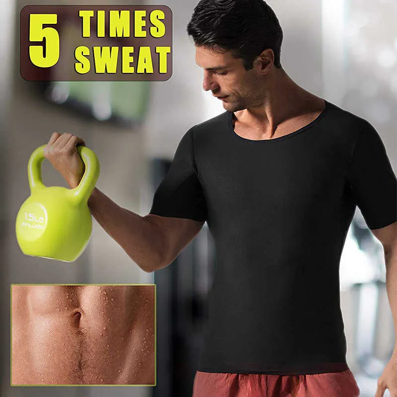 Mens Compression Shirt Afslanken Body Shaper Vest Workout Tank Tops ABd Buik Onderhokken Sweat Sauna Shapewear Thermo T-shirt